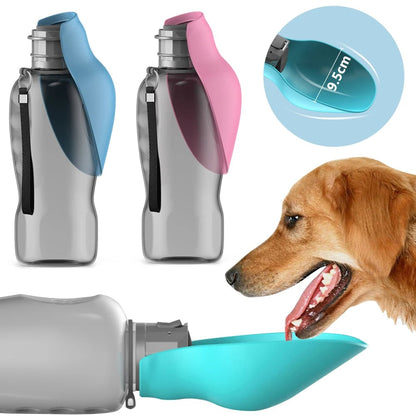 Large Dog Water Bottle Dispenser - Portable Travel Pet Bowl 2-in-1