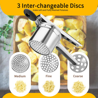 Stainless Steel Potato Ricer with Replaceable Silicone Handle
