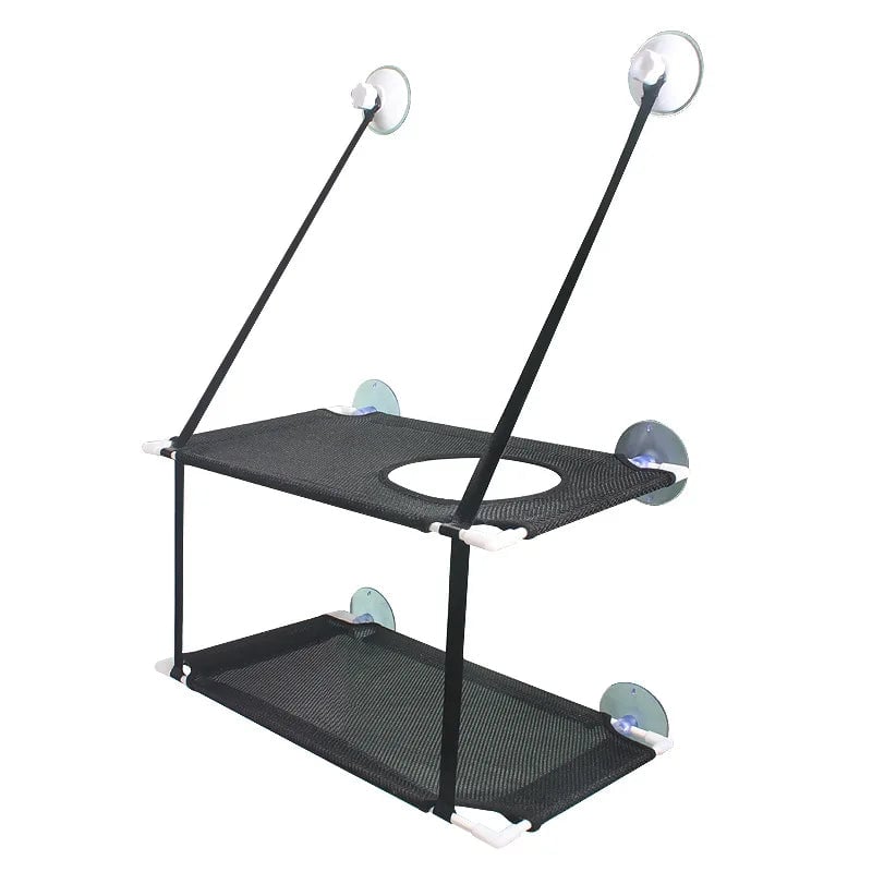 Cat Window Hammock Bed - Double-Decker Suction Cup Wall Mount