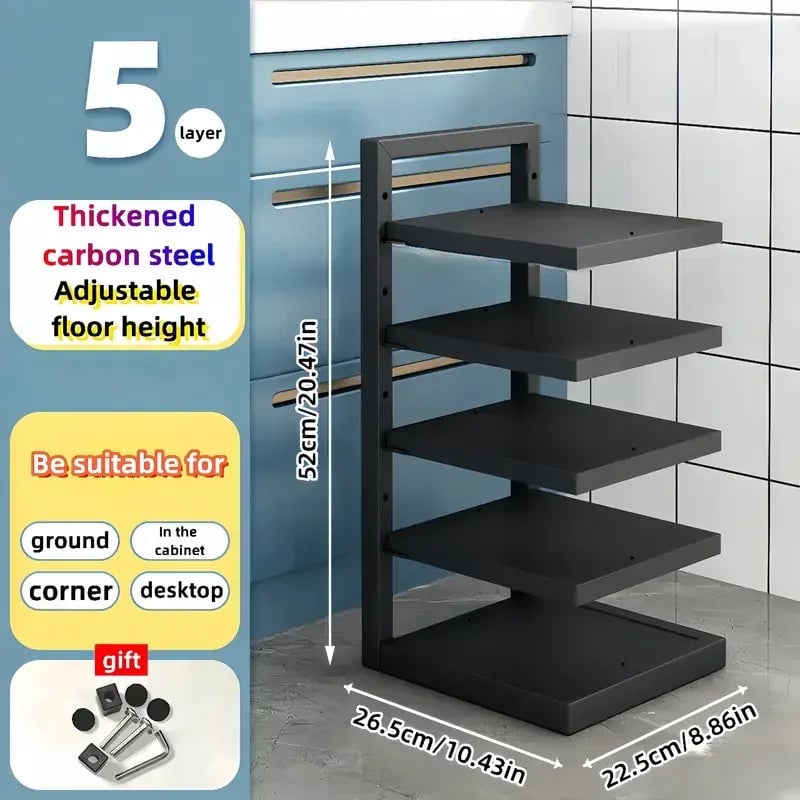 Adjustable Stainless Steel Pot Rack Kitchen Storage Organizer