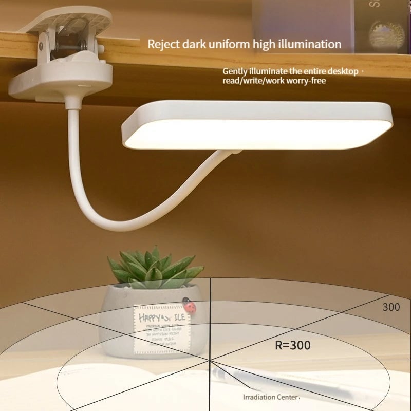 USB Rechargeable LED Desk Lamp 360° Flexible Eye Care Dimmable