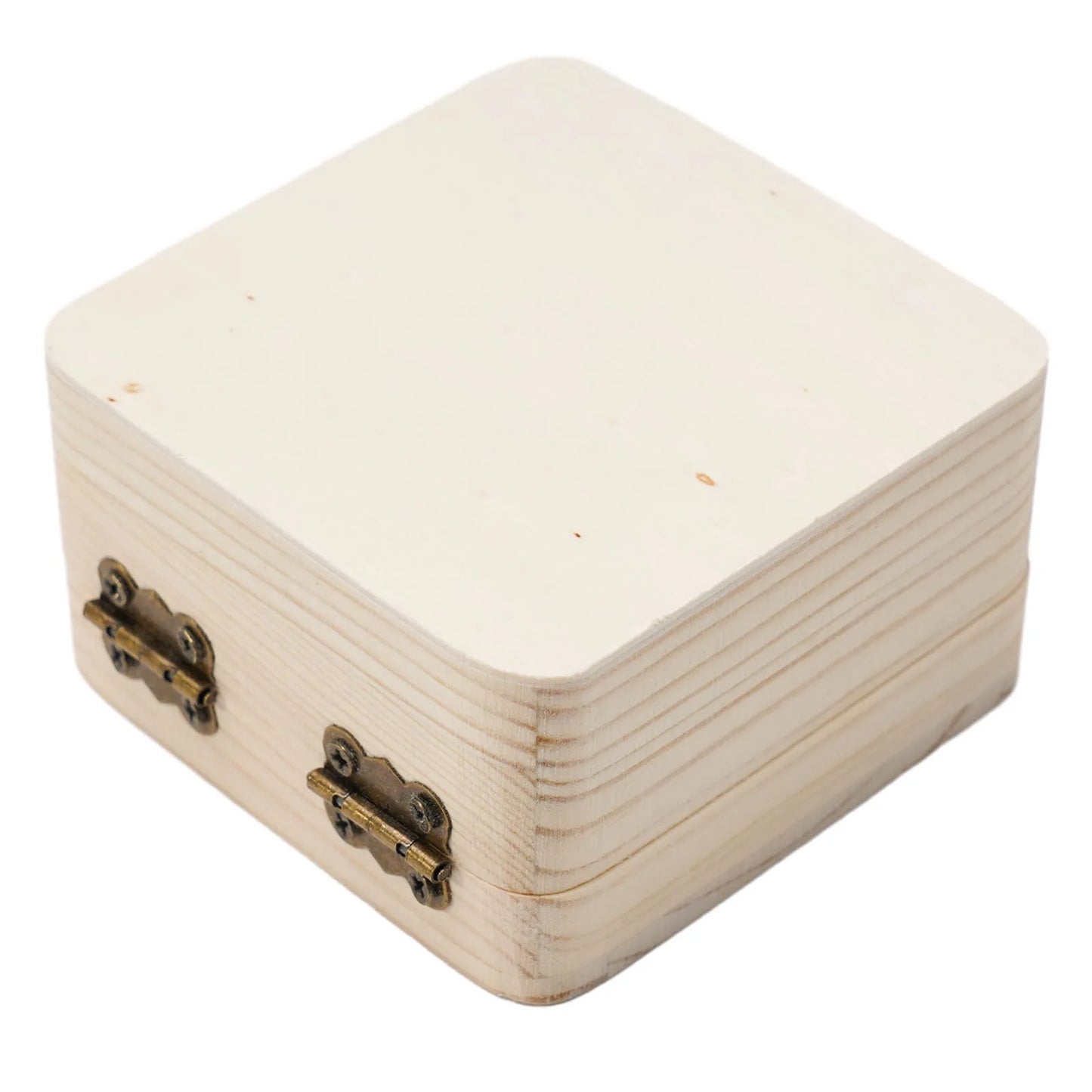Natural Wood Storage Box 8x8x4.5cm - Small Gift Packing Container