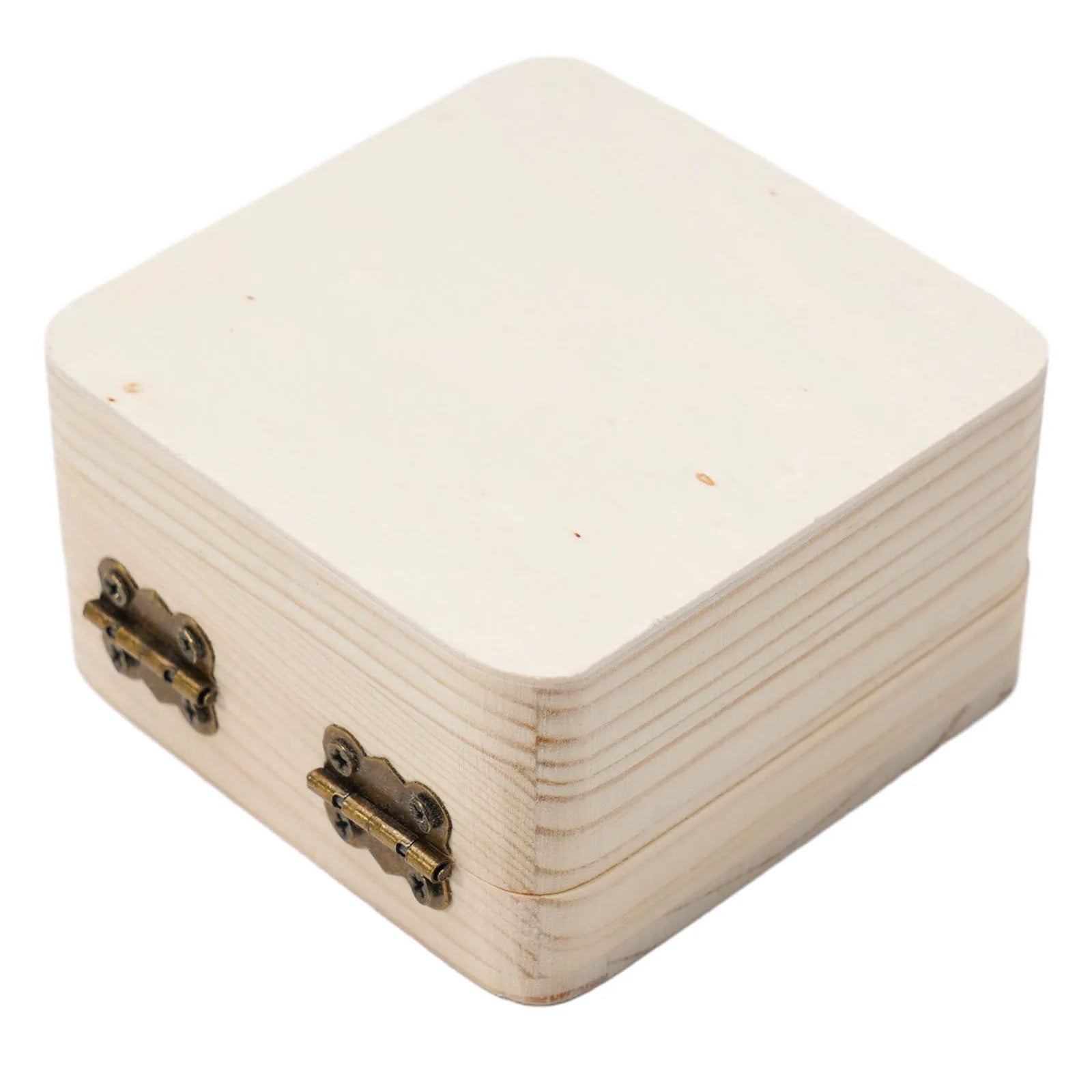 Natural Wood Storage Box 8x8x4.5cm - Small Gift Packing Container