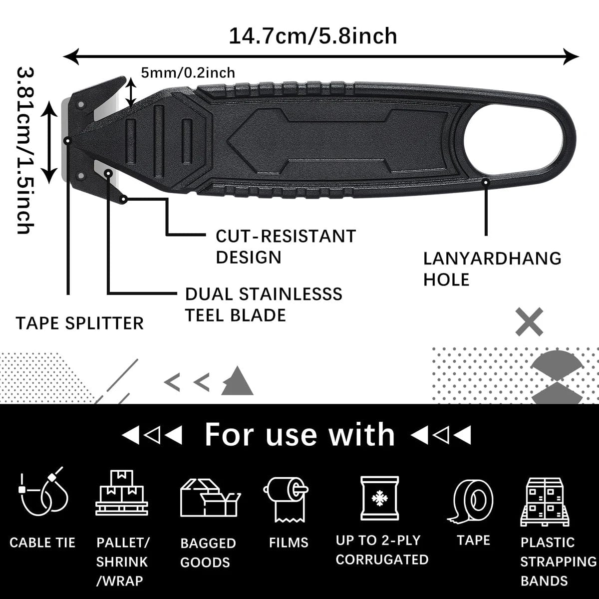 Heavy Duty Box Cutter Knife - Cardboard Letters Tool Tape Dispenser