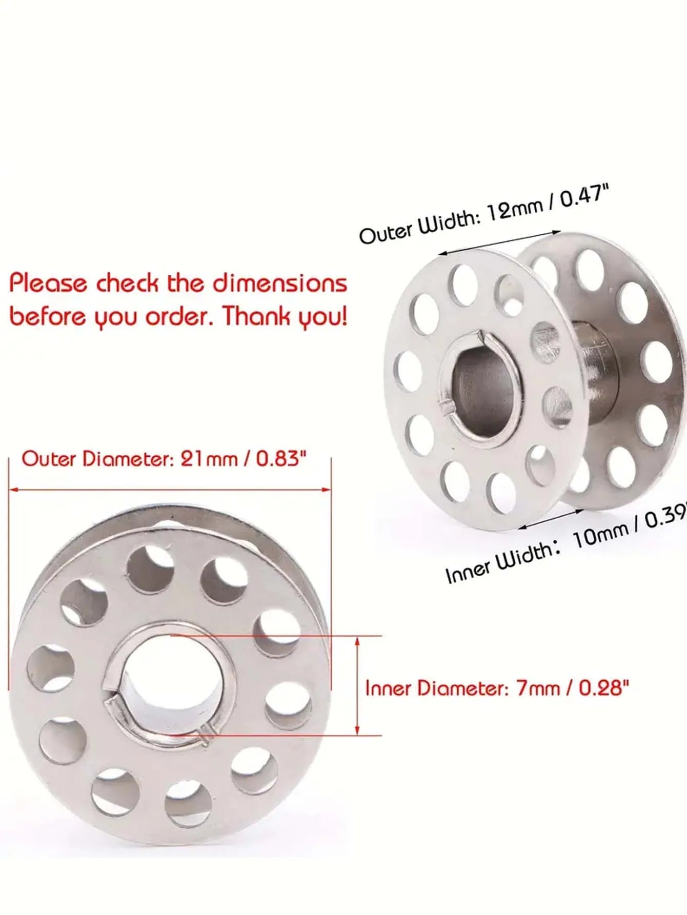 Stainless Steel Sewing Machine Bobbins Metal Pack - Universal Fit