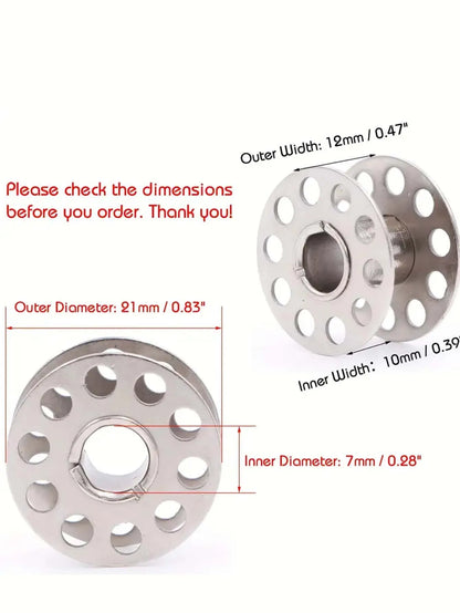 Stainless Steel Sewing Machine Bobbins Metal Pack - Universal Fit
