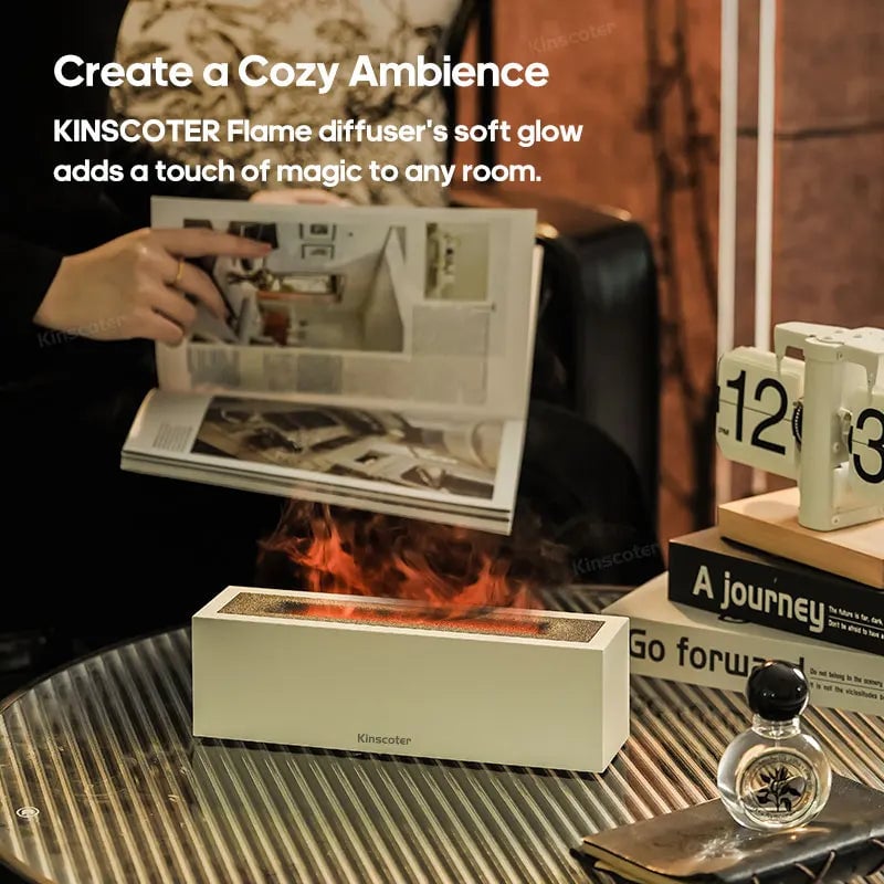 Ultrasonic Cool Mist Humidifier LED Flame Aroma Diffuser 300ml