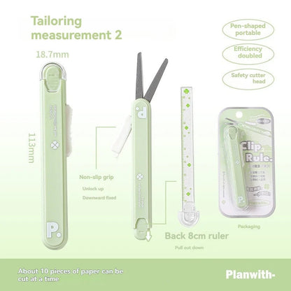 Mini Portable 2-in-1 Scissors Paper Cutter Knife Pen Shape Art Tool