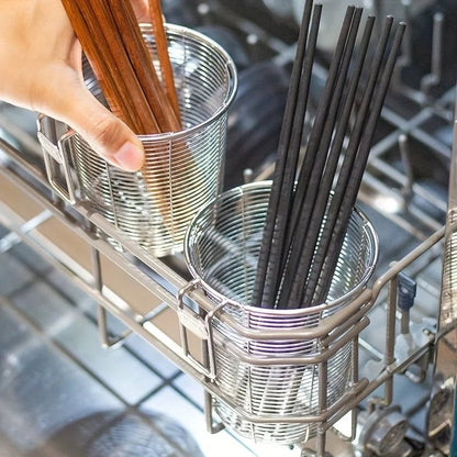 Heavy-Duty Stainless Steel Utensil Drainer with Drainage System