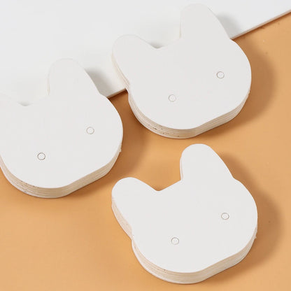 50pcs 3.5x3.5cm Cat Earring Display Cards Jewelry Packaging
