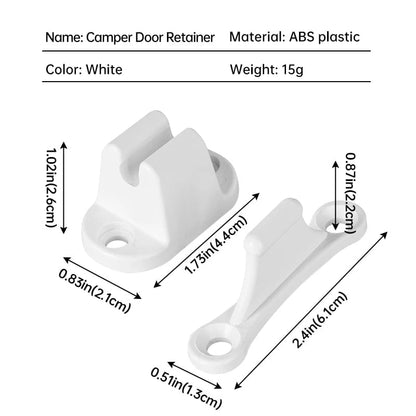 T-Shaped Motorhome Door Stopper Fixed Buckle White Black Camper