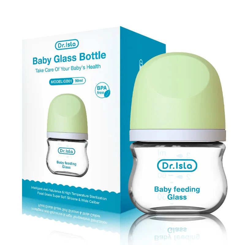 MAMIJOY Anti-Choke Glass Baby Bottles 90/160ML BPA Free 0-3 Months