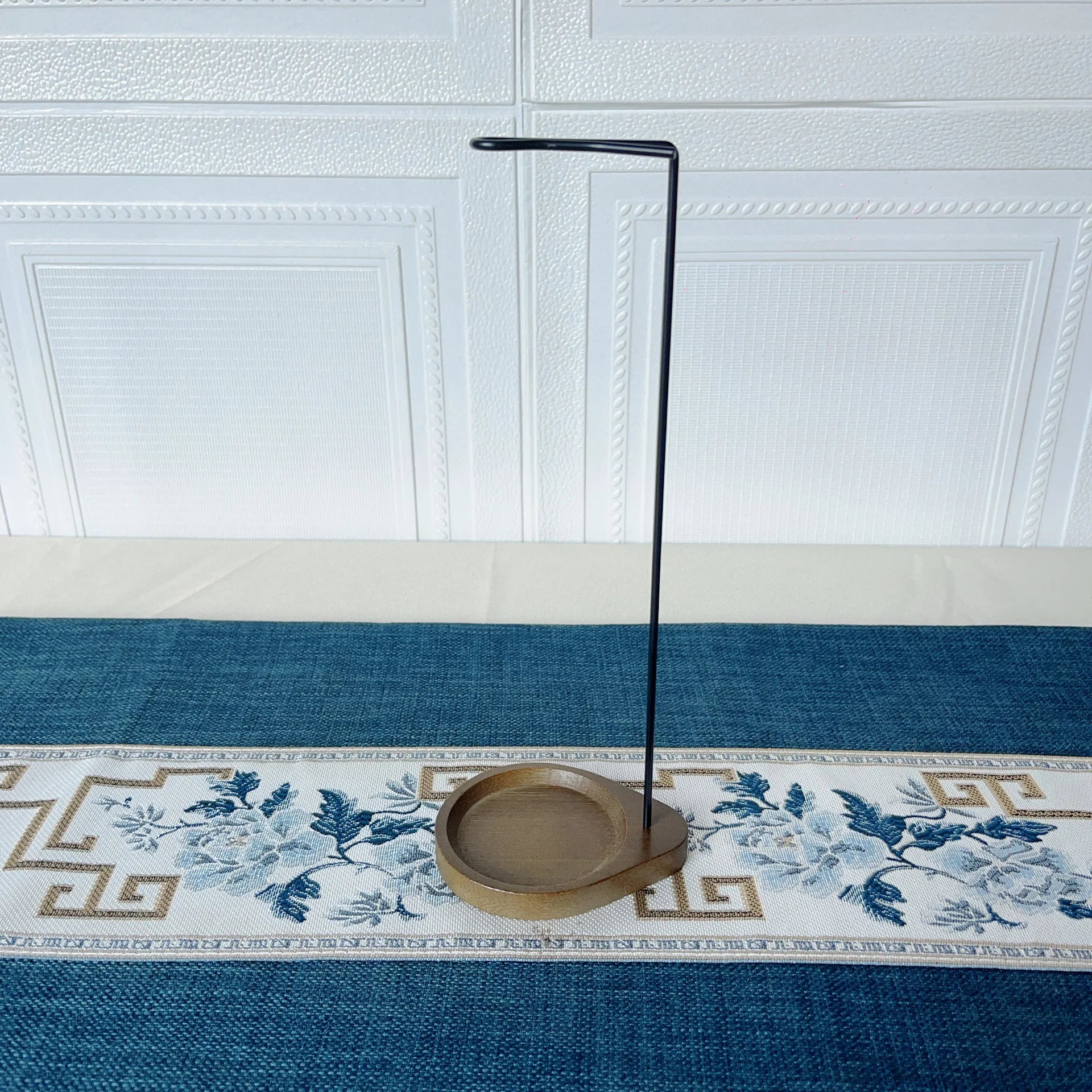 Wooden Round Incense Burner Stick Holder Tray for Home Yoga Decor