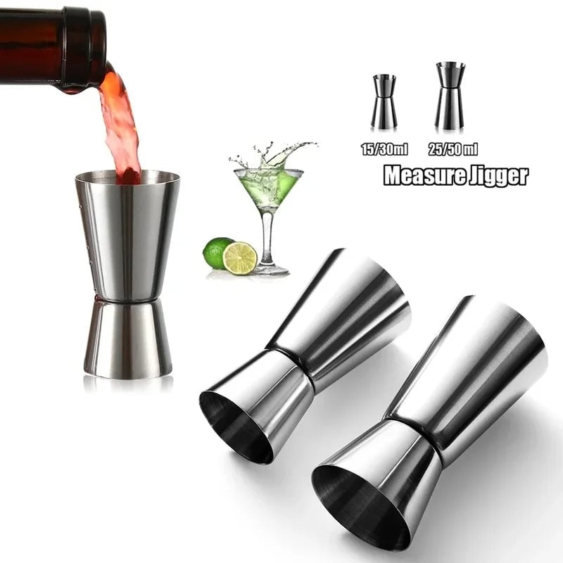 Stainless Steel Cocktail Jigger 15/30ml 25/50ml Dual Measure Cup