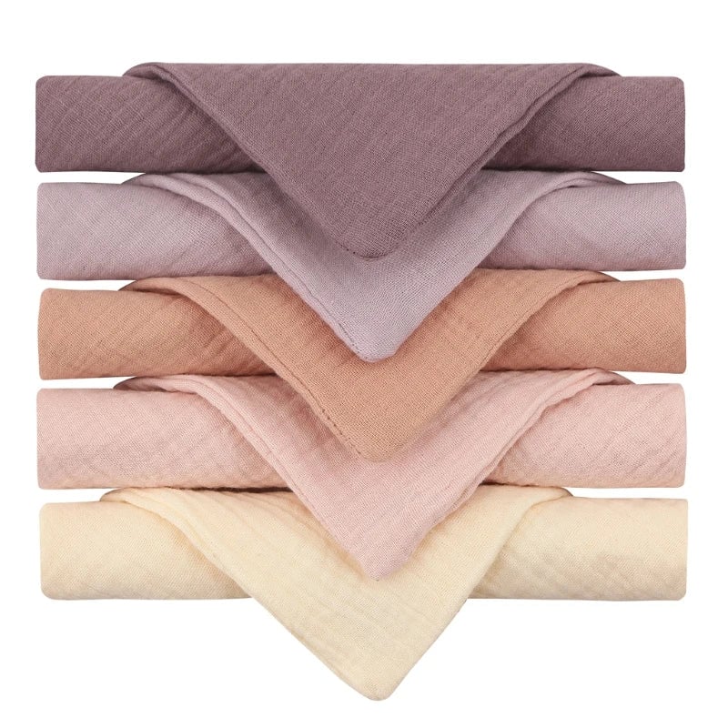 5PCS Soft Cotton Gauze Baby Towels - Absorbent Face Washcloths