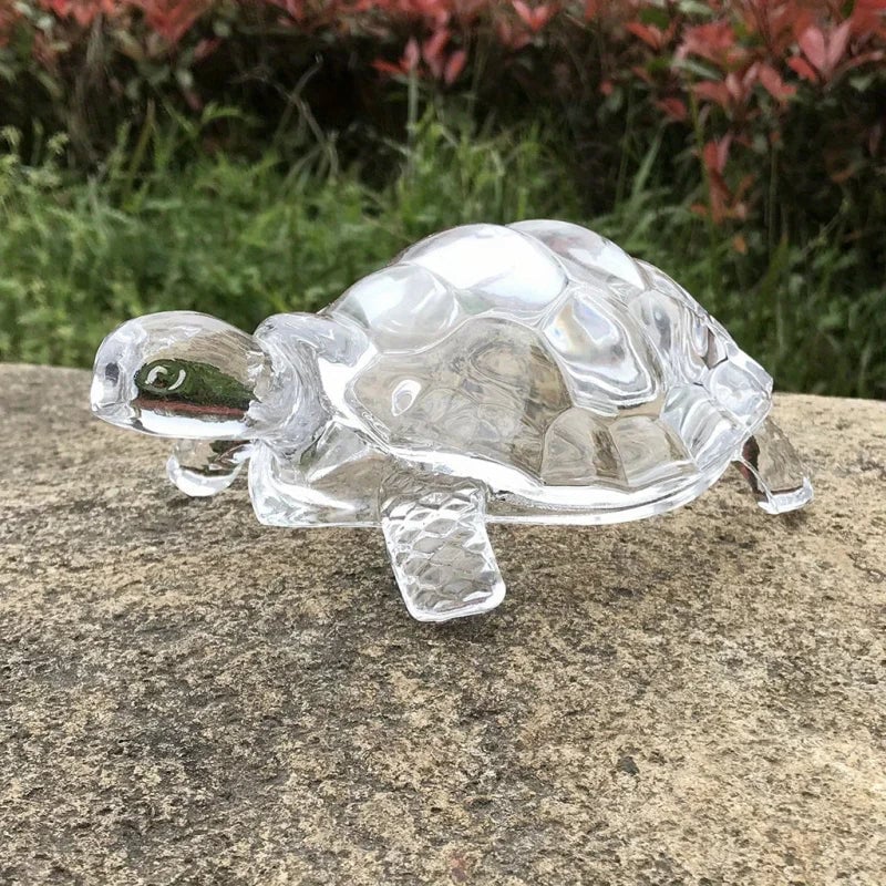 Crystal Turtle Ornament Mini Statue Lucky Desk Home Office Decor