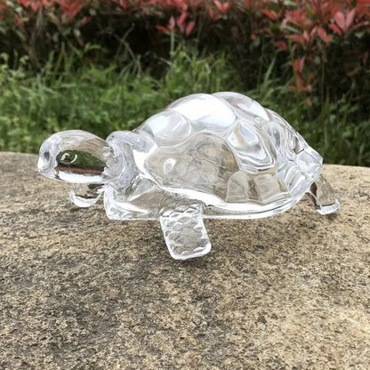Crystal Turtle Ornament Mini Statue Lucky Desk Home Office Decor