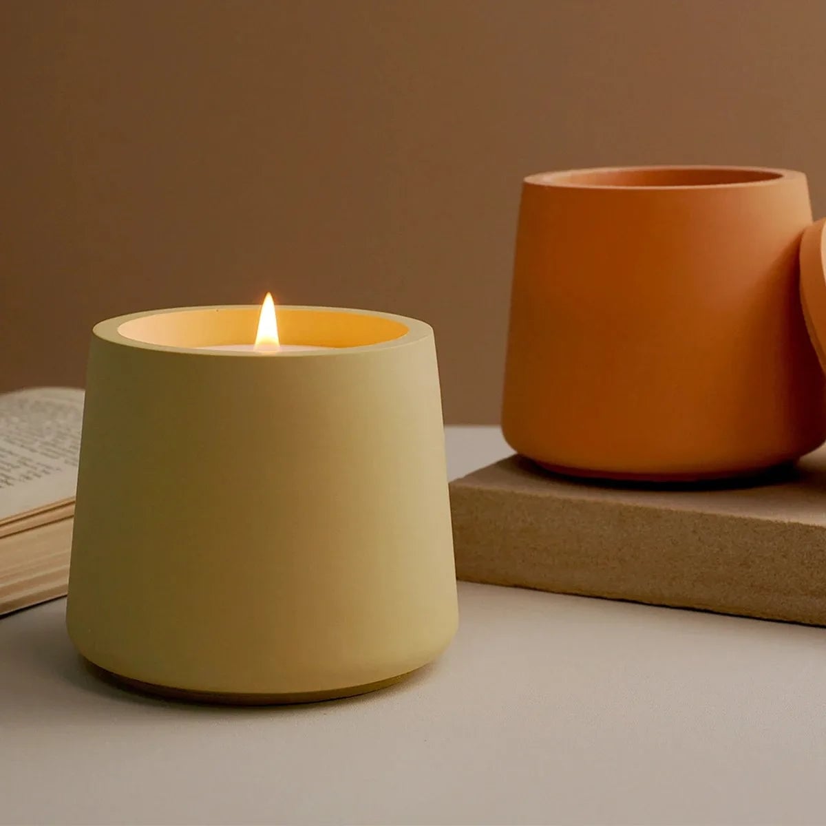 Round Candle Jar Silicone Mold with Lid - DIY Epoxy Resin Casting