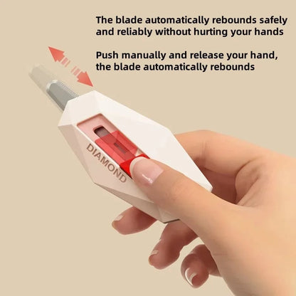 Magnetic Safety Box Cutter - Round Head Utility Knife Diamond Design