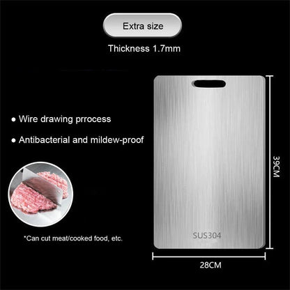 316 Stainless Steel Double Sided Cutting Board - Thickened Kitchen Block