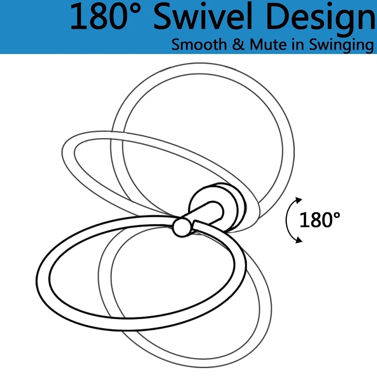 Brushed Stainless Steel Towel Ring - Modern Wall Mount Bathroom Holder