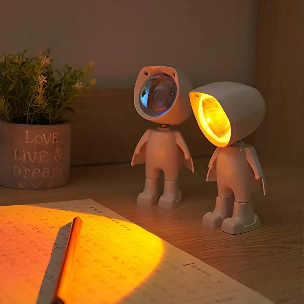 360° Rotating LED Sunset Projection Lamp - Adjustable Brightness Colors