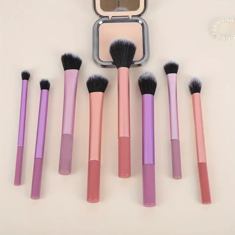 8-Piece Soft Synthetic Hair Makeup Brush Set Foundation Blush Eye
