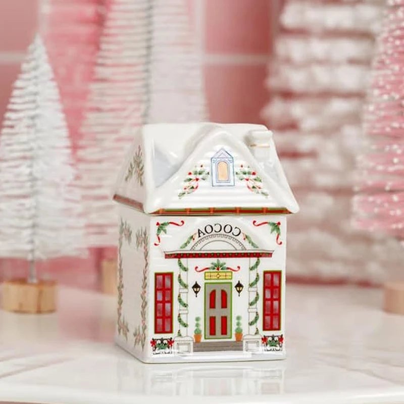 Mini Gingerbread House Spice Jar Set Holiday Village Kitchen Decor