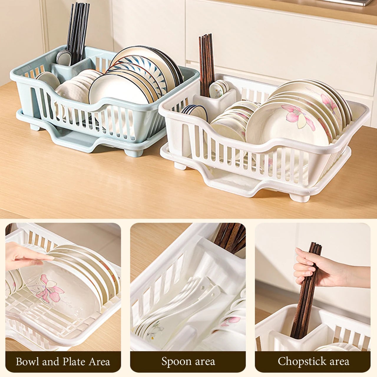Countertop Kitchen Drain Bowl Rack - Tableware Storage Organizer