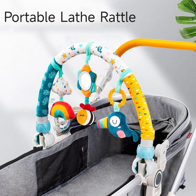 Adjustable Baby Stroller Arch Toy - Clip-On Crib Mobile Hanging Bell