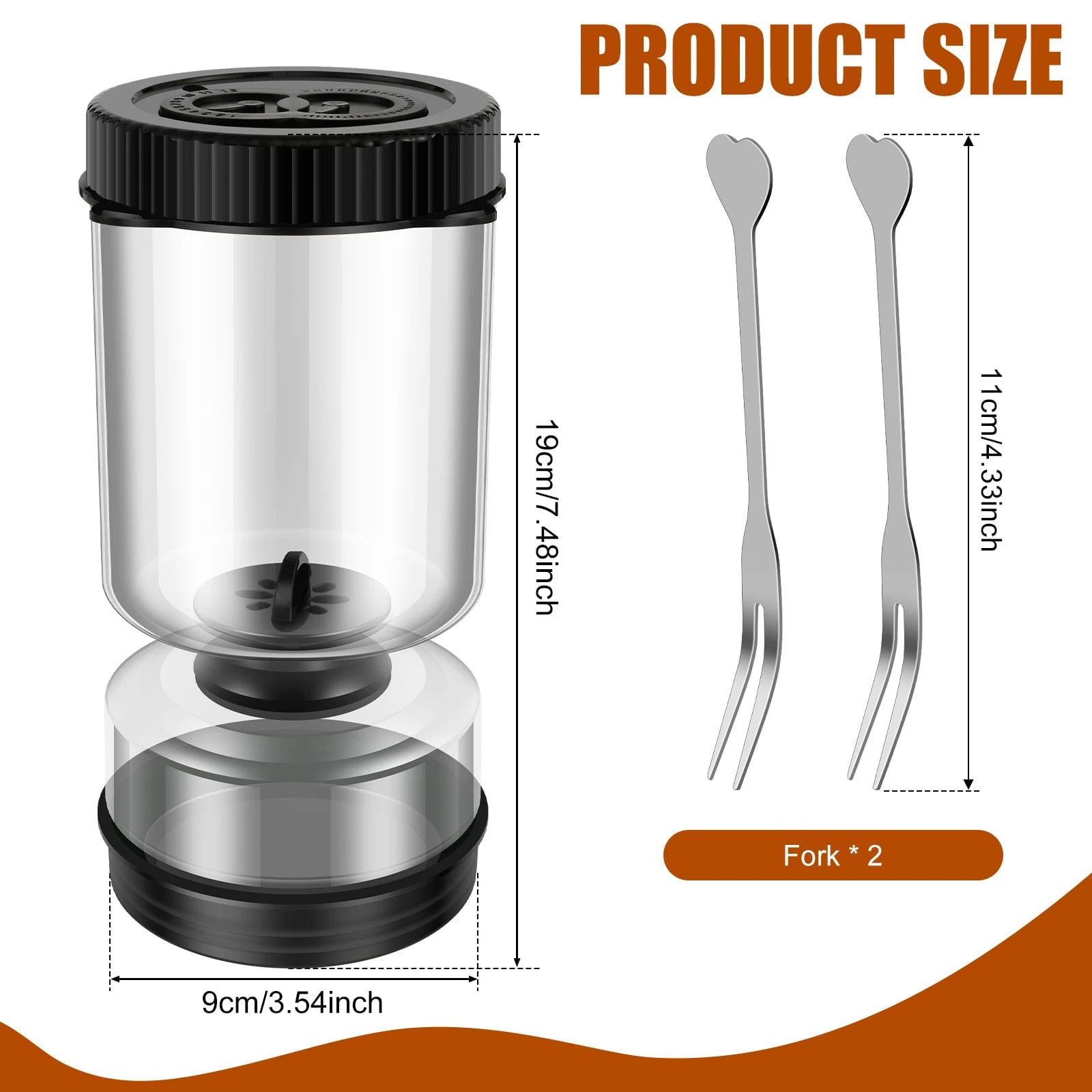 Glass Hourglass Pickle Jar with Juice Separator - Wet & Dry Storage
