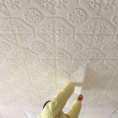 3D Self Adhesive Waterproof Ceiling Wallpaper 35x35cm Tiles 5-10pcs