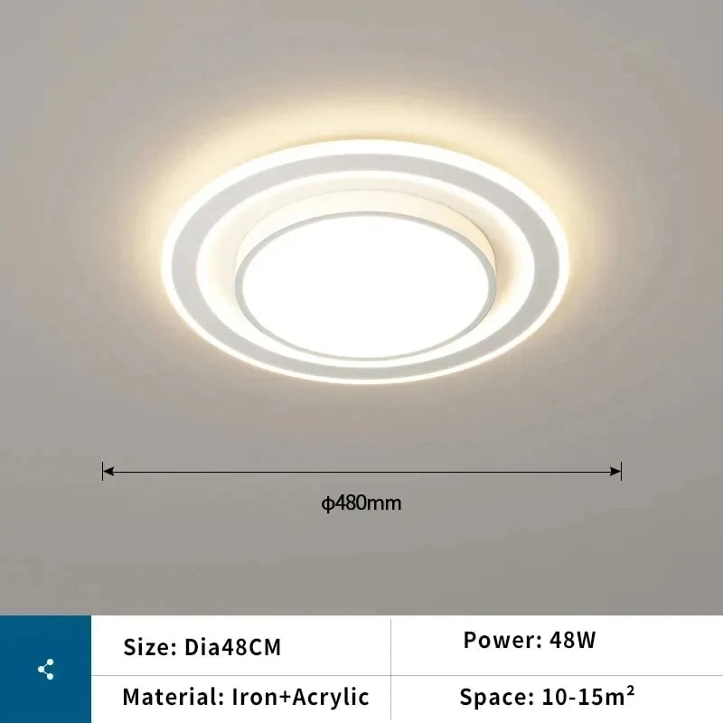 LED Ceiling Light Dimmable Remote Control Round Square Living Room