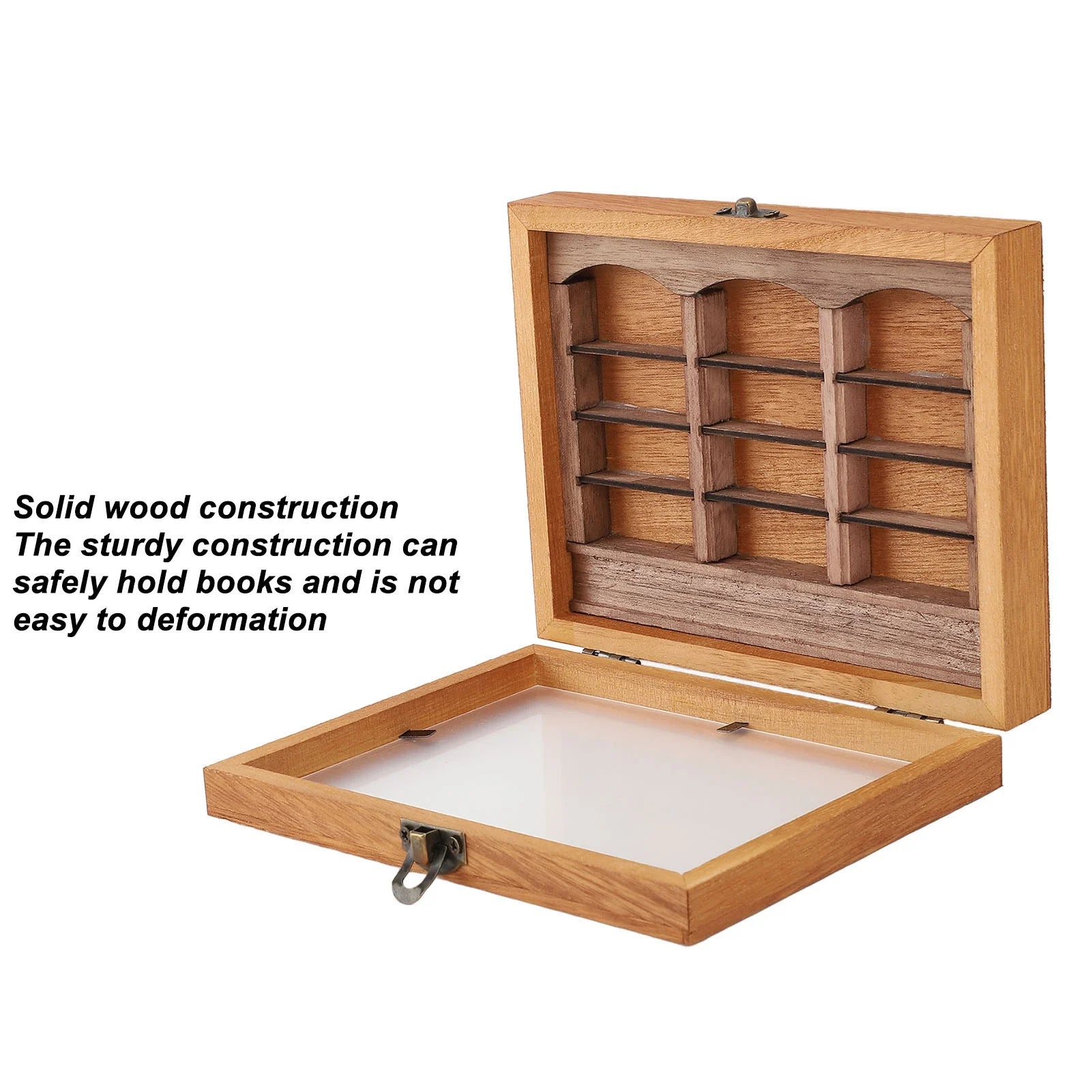 Miniature Wooden Bookshelf Display - Stress Relief Decorative Book Box