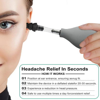 Ear Pressure Relief Suction Tool with 3 Size Silicone Earplugs