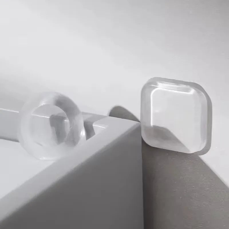 Clear Rubber Door Knob Wall Shield - Self-Adhesive Door Stopper Pad