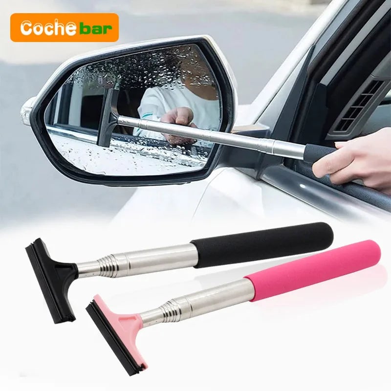 Telescopic Car Window Cleaning Tool - Rearview Mirror Wiper Scraper