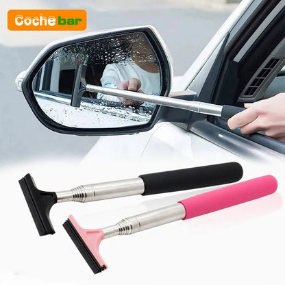 Telescopic Car Window Cleaning Tool - Rearview Mirror Wiper Scraper