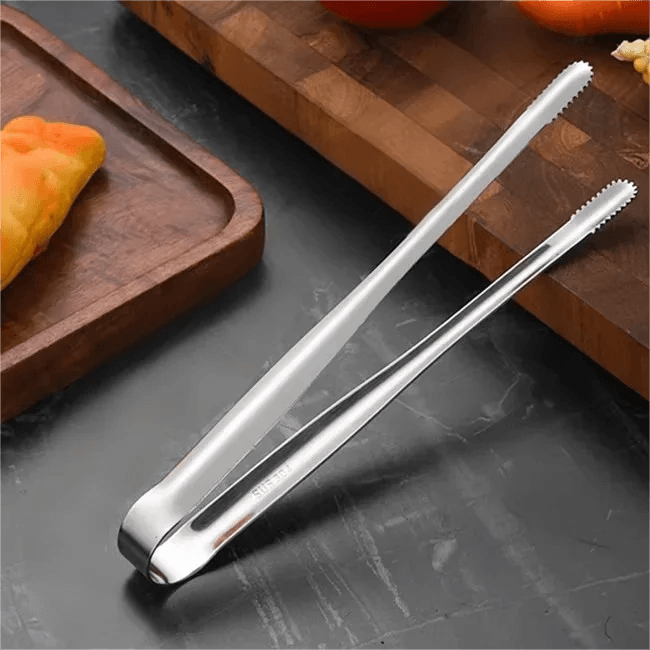 Wide-Tip Stainless Steel Kitchen Tongs - Super Grip Non-Slip Design