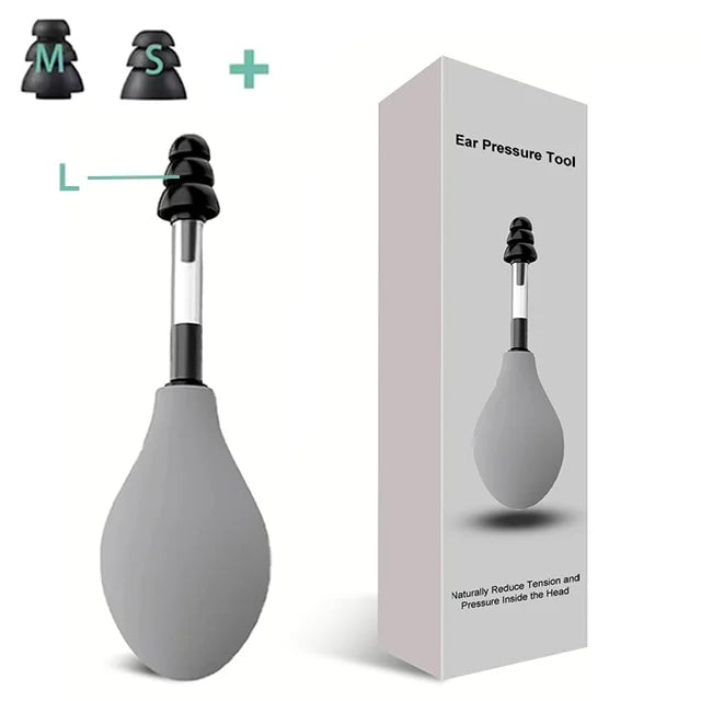 Ear Pressure Relief Suction Tool with 3 Size Silicone Earplugs