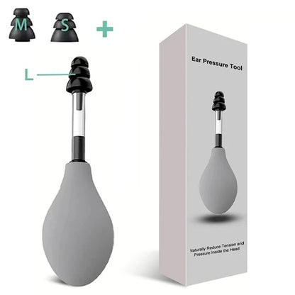 Ear Pressure Relief Suction Tool with 3 Size Silicone Earplugs