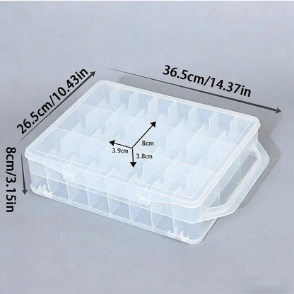 46 Compartment Clear Storage Box Organizer with Handle & Lid