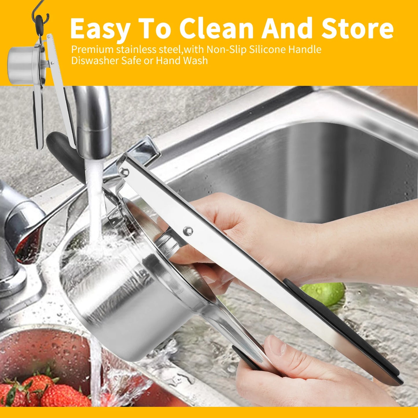 Stainless Steel Potato Ricer with Replaceable Silicone Handle