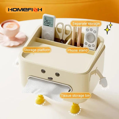 Multi-Function Desktop Organizer Box - Student Dorm Paper Towel Storage
