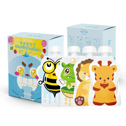 8pcs 148ml Reusable Squeeze Bottles Food Storage Bags for Toddlers