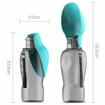 Large Dog Water Bottle Dispenser - Portable Travel Pet Bowl 2-in-1