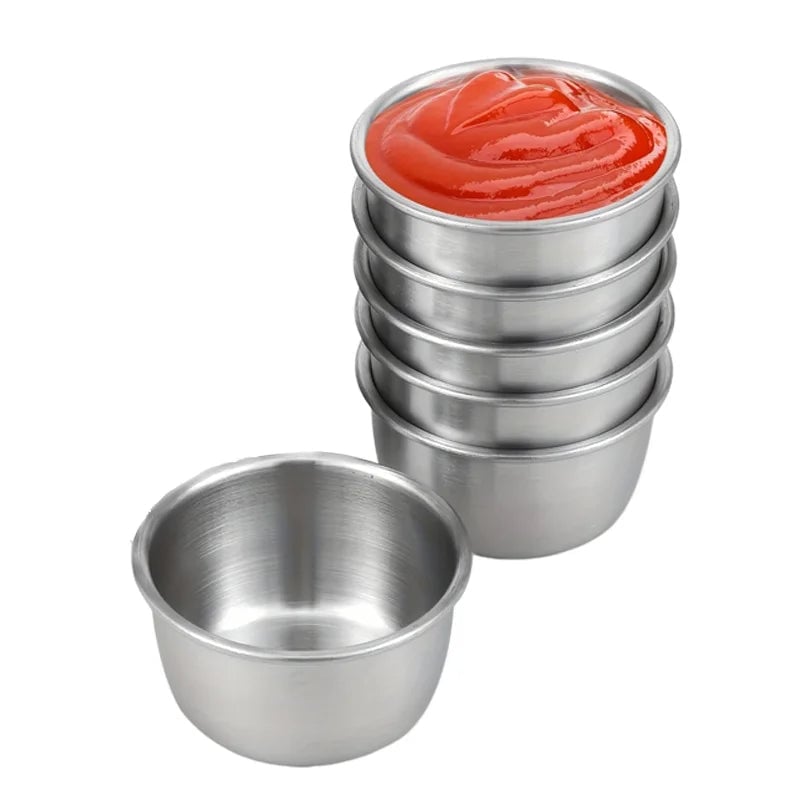304 Stainless Steel Sauce Dipping Bowls 6/12 Pcs Round Mini Cups