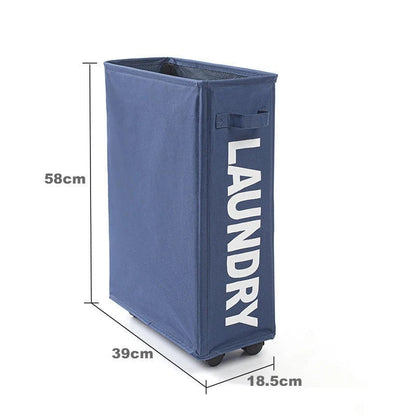 Large Wheeled Laundry Basket - Foldable Waterproof Storage Bag