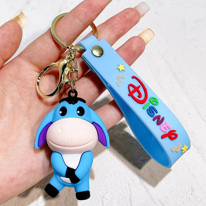 Winnie Pooh PVC Keychain Set - Eeyore Tigger Piglet Character Keyrings