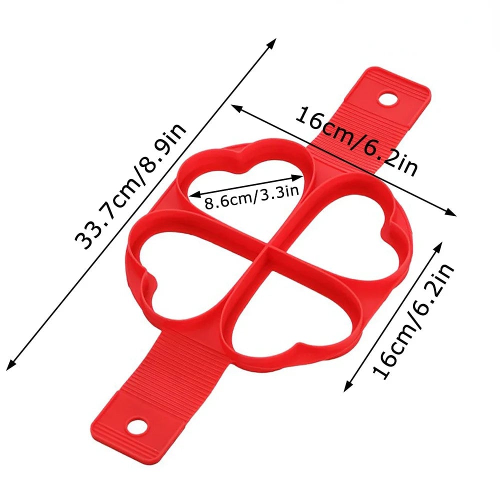 Silicone Egg Ring Pancake Mold - Nonstick Fried Egg Shaper